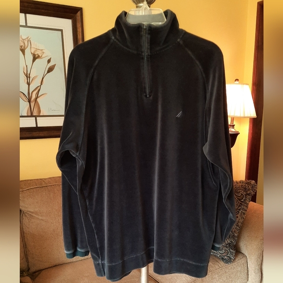 Men's Vintage Nautica Velour Track Suit Top - Picture 1 of 4